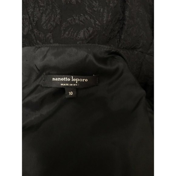 Nanette Lepore Black Peplum Dress Silk 10 Formal Medium RARE HTF GORGEOUS LBD - Picture 7 of 8